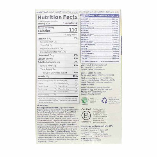 Raw Organic Protein, GOL